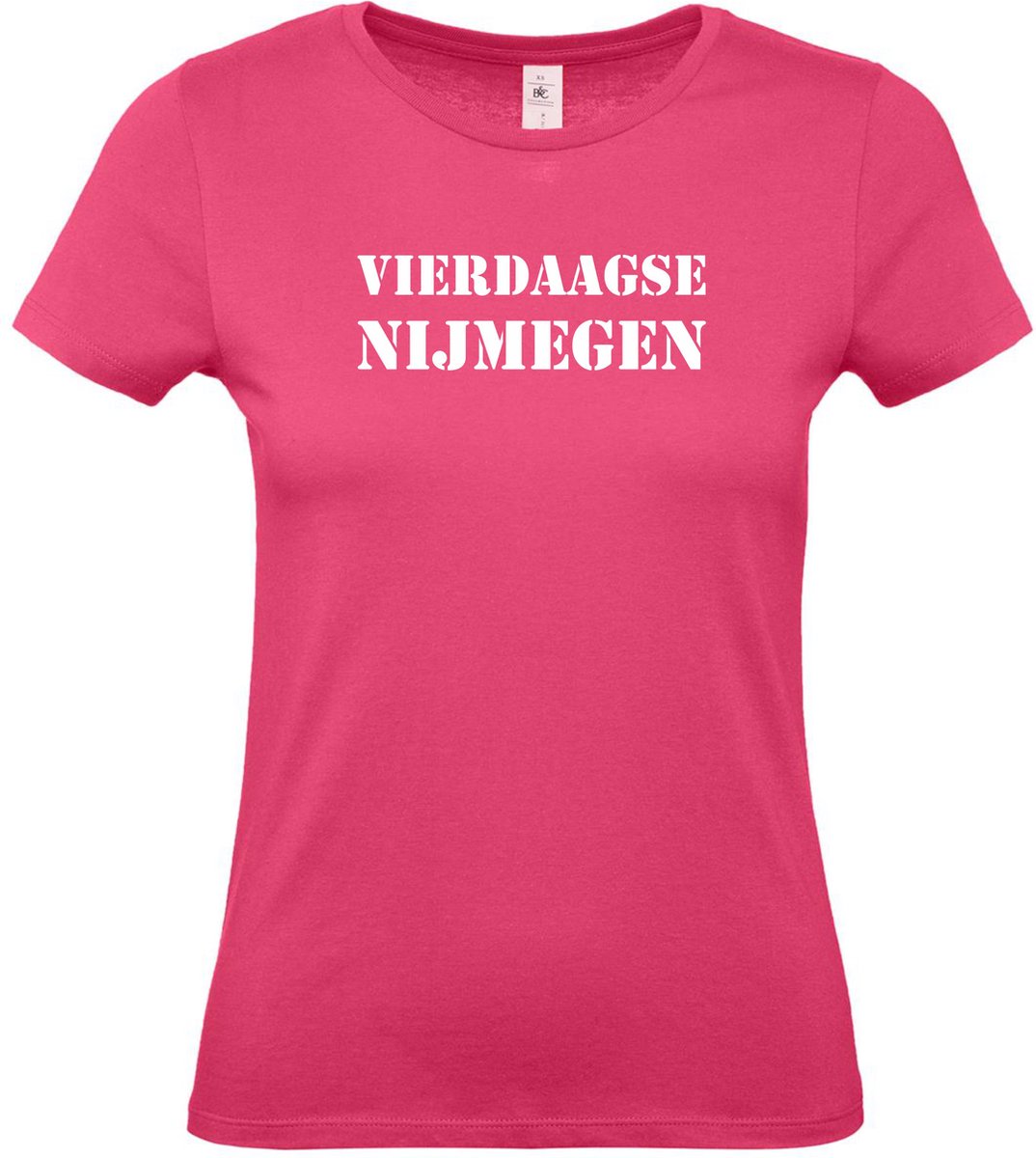 Dames t-shirt Vierdaagse Nijmegen |Wandelvierdaagse | Vierdaagse Nijmegen | Roze woensdag | Roze | maat S